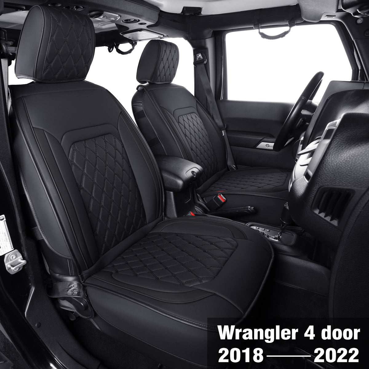 Wrangler Seat Covers, 2007-2024 JK JL Front Custom Fit 2/4 Door