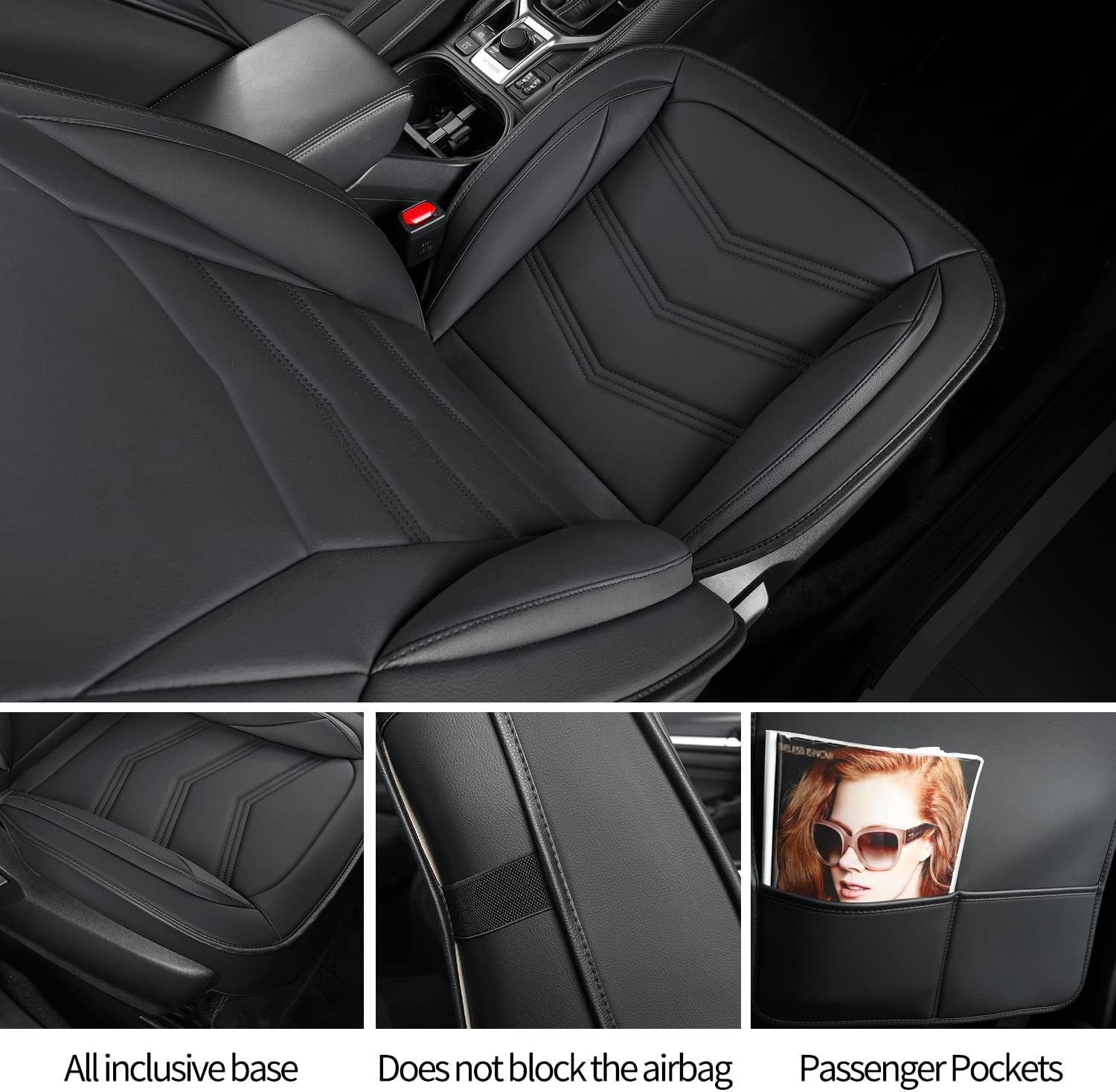 LUCKYMAN KLUBO Subaru Seat Forester/Outback Kovroj Plena Aro, taŭga por 2014-2024 Subaru Forester Outback Sport Limited Touring Plateno kun Akvo Prova Faux Ledo Versatila, komforta ledo por ĉiuj sezonoj 