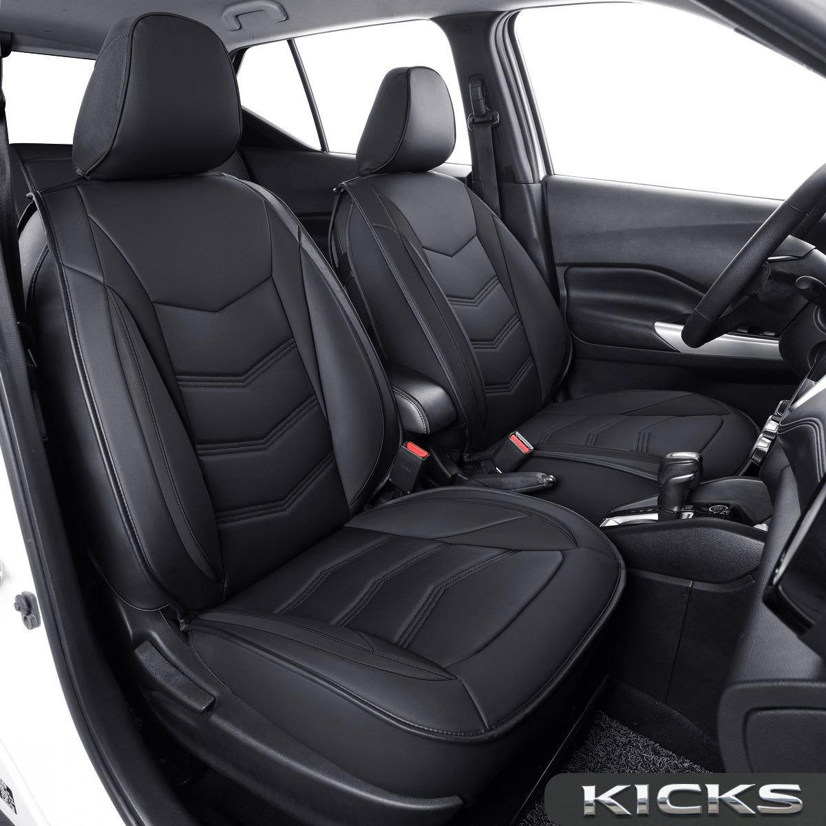 LUCKYMANCLUB NIssan Kicks Seat Covers Custom 2018-2023 2024 fit V,SR,S,suv waterproof and scratch-resistant leather seat covers