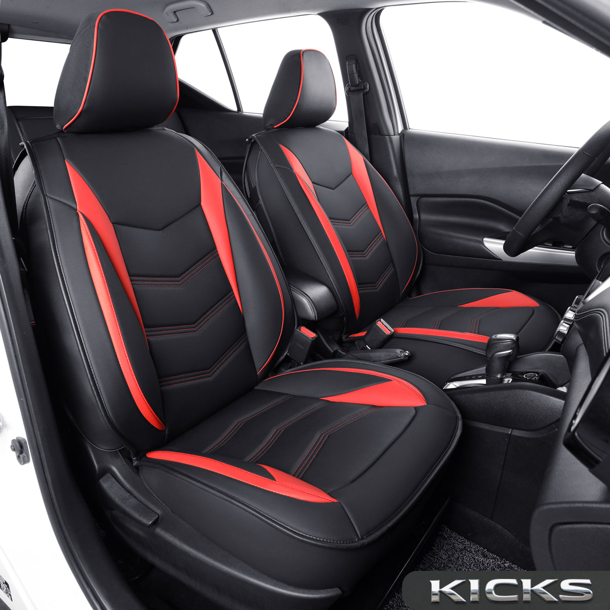 LUCKYMANCLUB NIssan Kicks Seat Covers Custom 2018-2023 2024 fit V,SR,S,suv waterproof and scratch-resistant leather seat covers