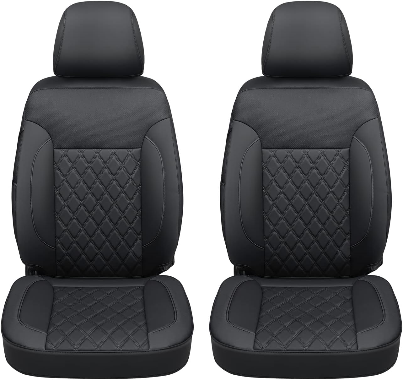 LUCKYMAN CLUB Silverado Seat Covers Full Set with Faux Leather, for 2014-2025 Chevy Silverado GMC Sierra 1500, 2020-2025 Silverado Sierra 2500HD 3500HD Crew Cab