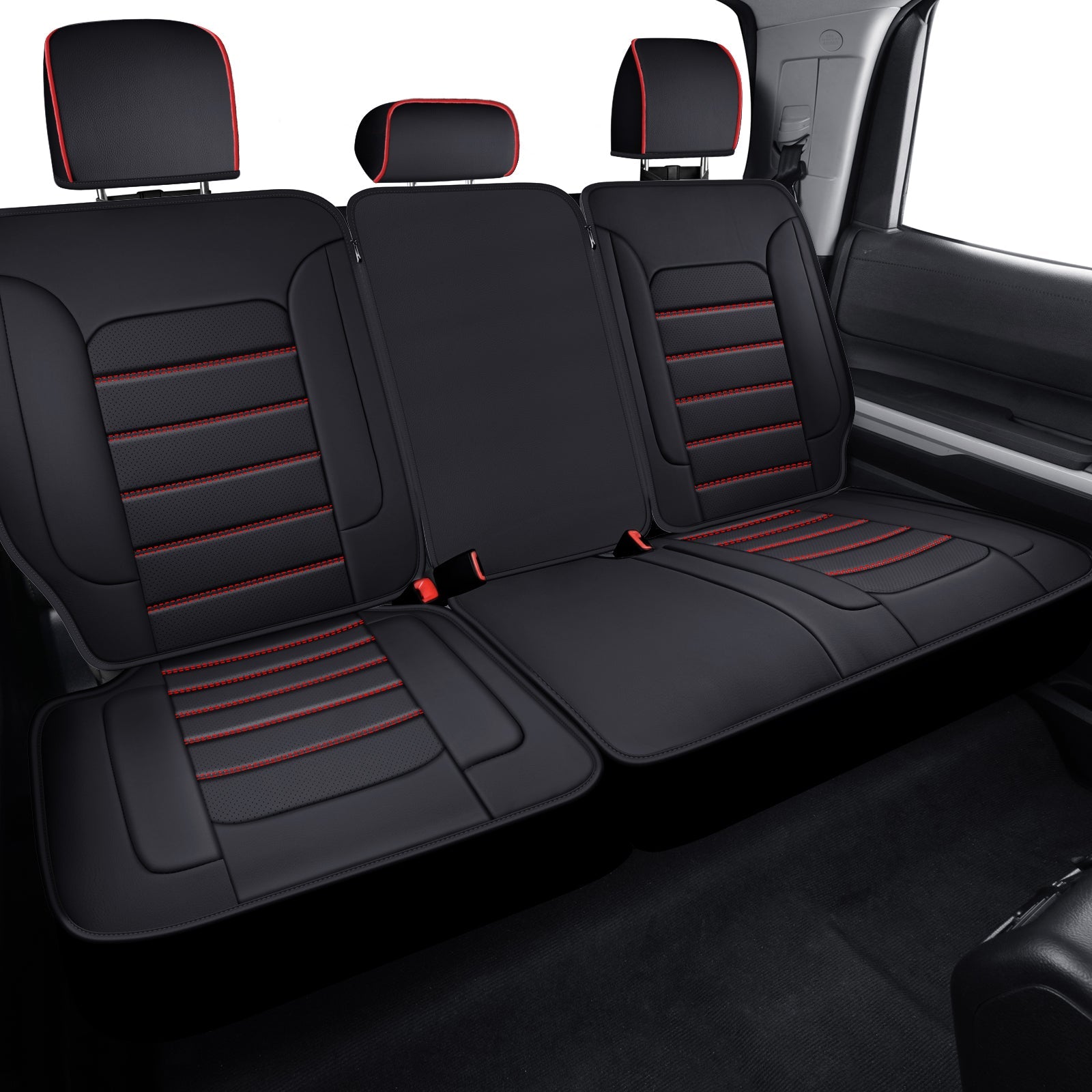 LUCKYMAN CLUB Tundra Customisation Seat Covers with Faux Leather fit for 2014-2021 Tundra Crew, CrewMax, and Double/Extended Cab; Acceptably fit for 2007-2013 Tundra pickups