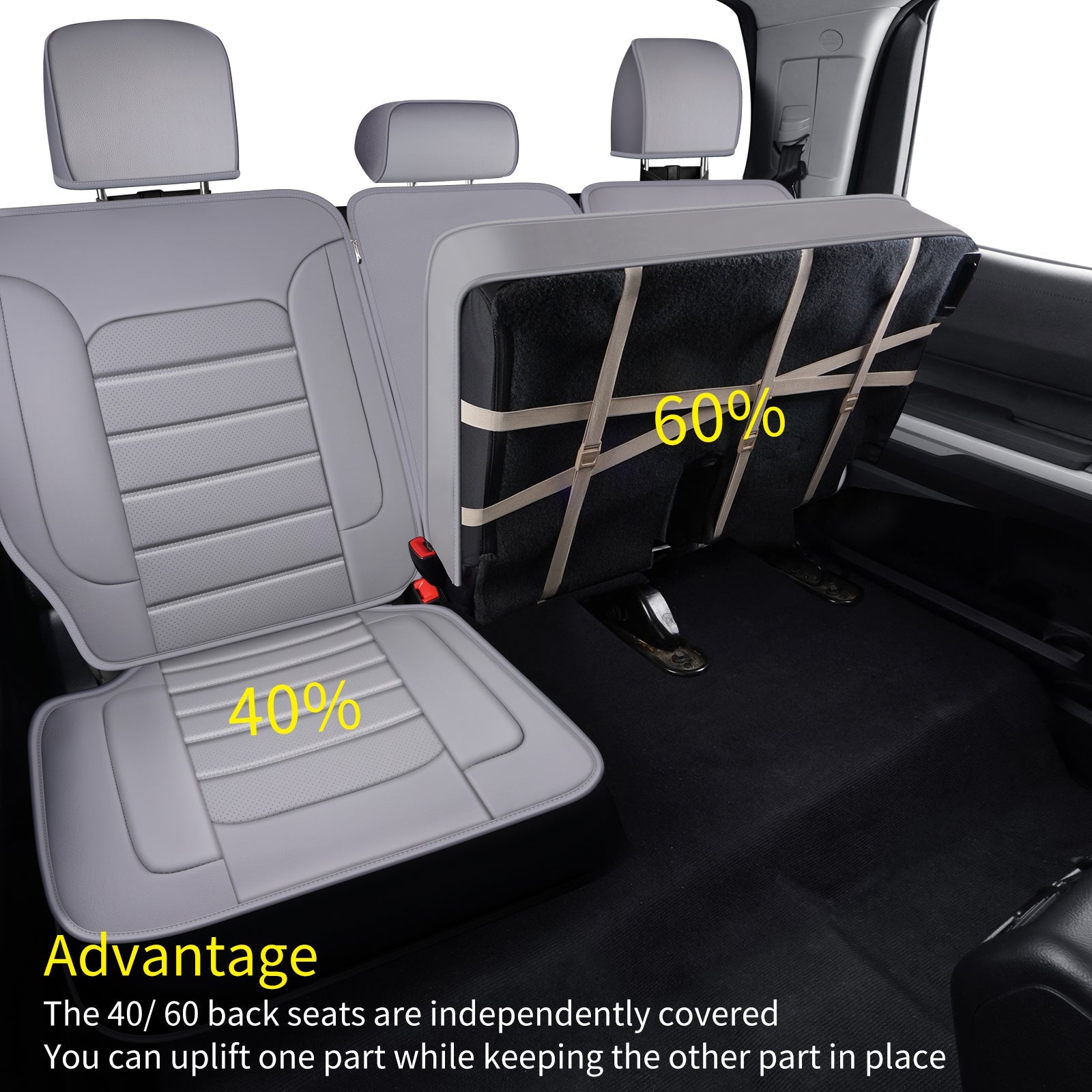 LUCKYMAN CLUB Tundra Customisation Seat Covers with Faux Leather fit for 2014-2021 Tundra Crew, CrewMax, and Double/Extended Cab; Acceptably fit for 2007-2013 Tundra pickups