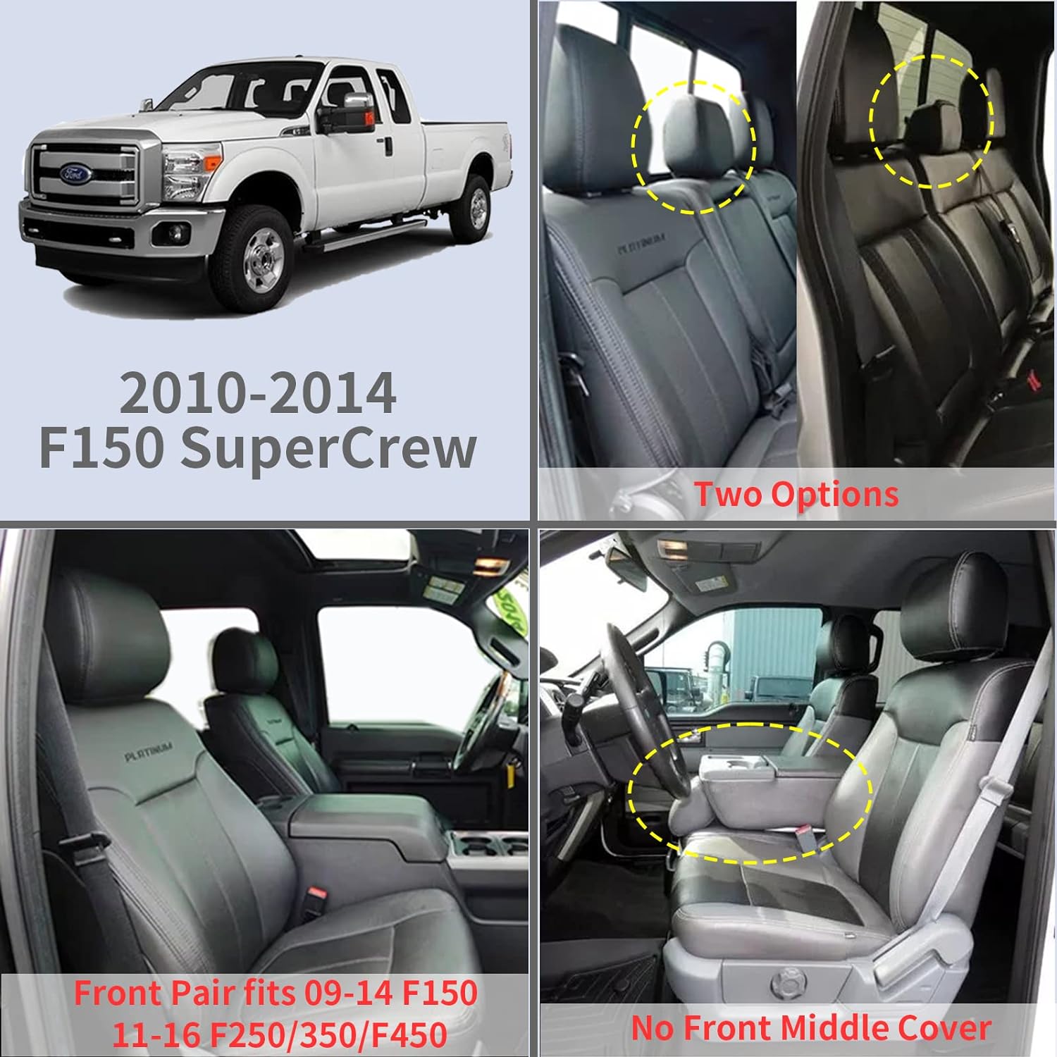 F150 Waterproof leather upholstery seat covers for all seasons for