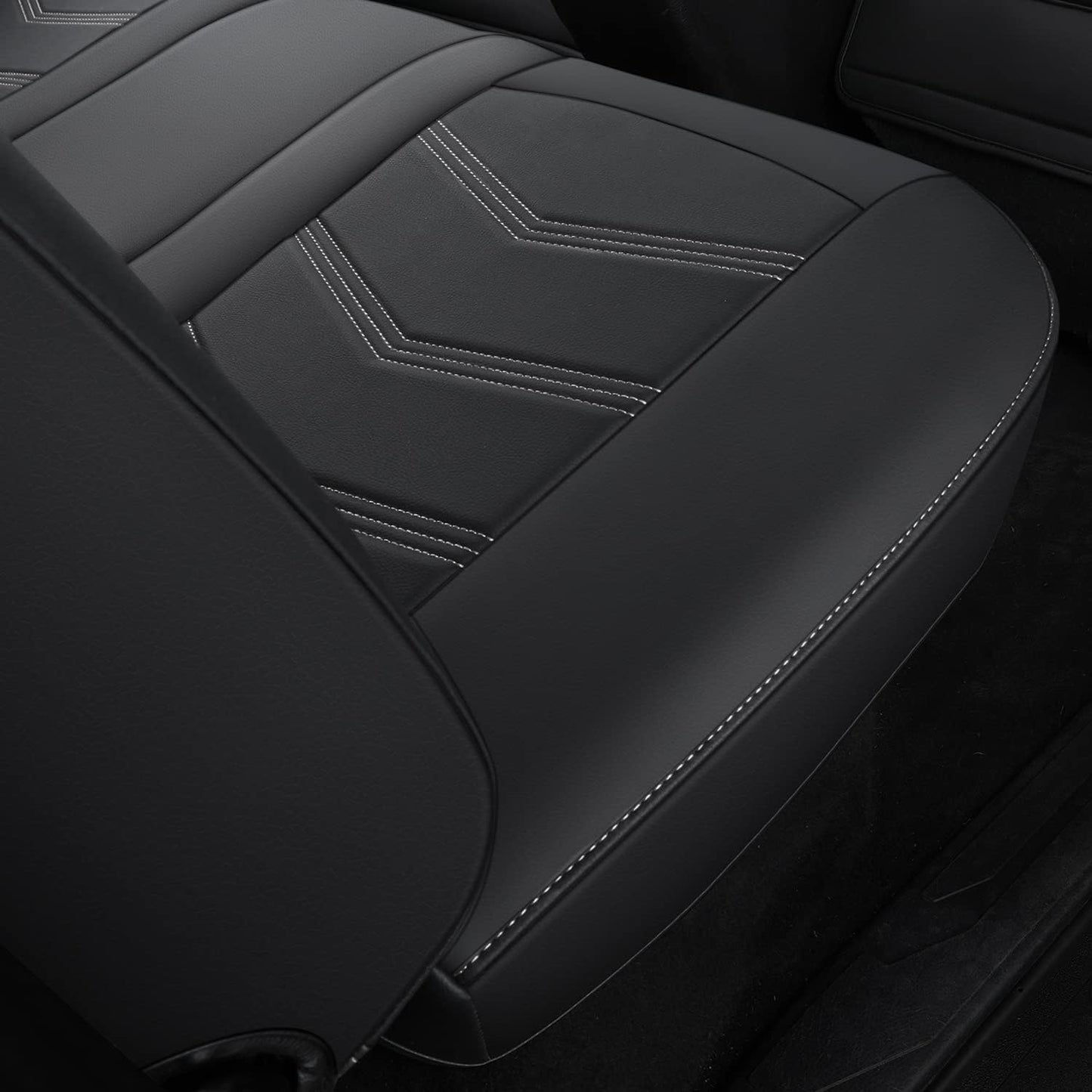 LUCKYMAN KLUBO 2005-2023 Tacoma Seat Covers Plena Aro Akvorezista ledo por Tacoma Double/Crew Cab SR SR5 TRD Sport TRD Off-Road PreRunner Trims, kun Akvorezista Faux-ledo Tute envolvanta, kvar sezonoj ĝeneralaj, eluziĝo-rezista kaj gratvundeta 