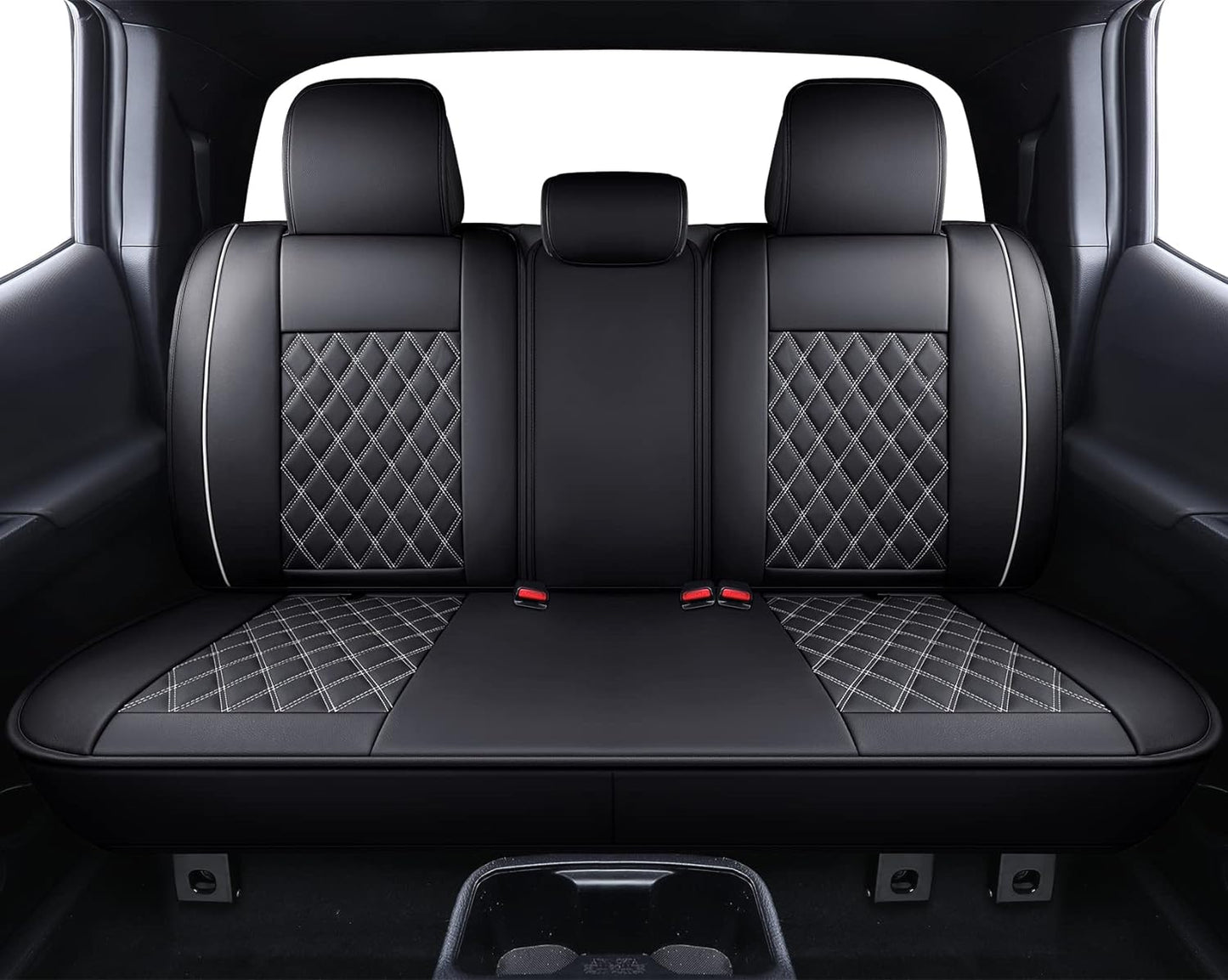 LUCKYMAN CLUB TOYOTA Tacoma Seat Covers akvorezista ledo personecigita por 2005-2023 TRD transterena ŝveba koncepto SR5 duobla taksio ŝarĝaŭto plena kuseno 