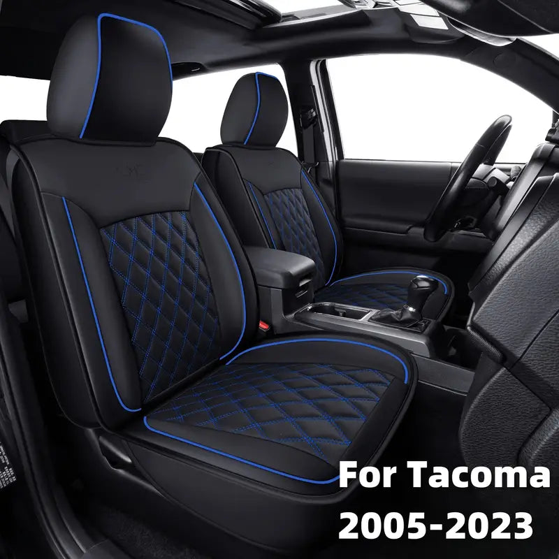 LUCKYMAN CLUB Tacoma Seat Covers Custom Fit for 2005-2023 Tacoma Crew Cab with Faux Leather