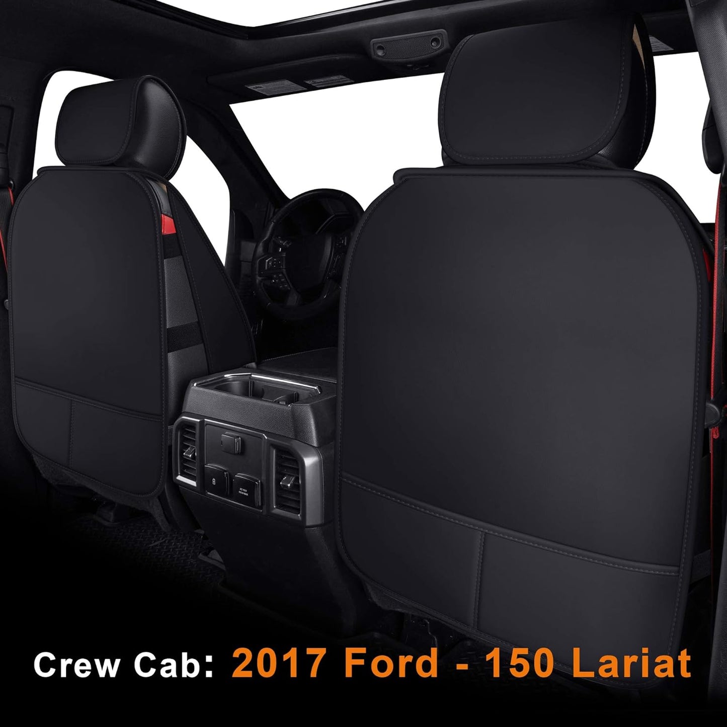 LUCKYMAN CLUB Sidlokovriloj taŭgas por Ford F150 Crew Cab de 2015 ĝis 2024 kaj taŭgas por F250 F350 F450 Crew Cab de 2017 ĝis 2024 kun Falsa Ledo 