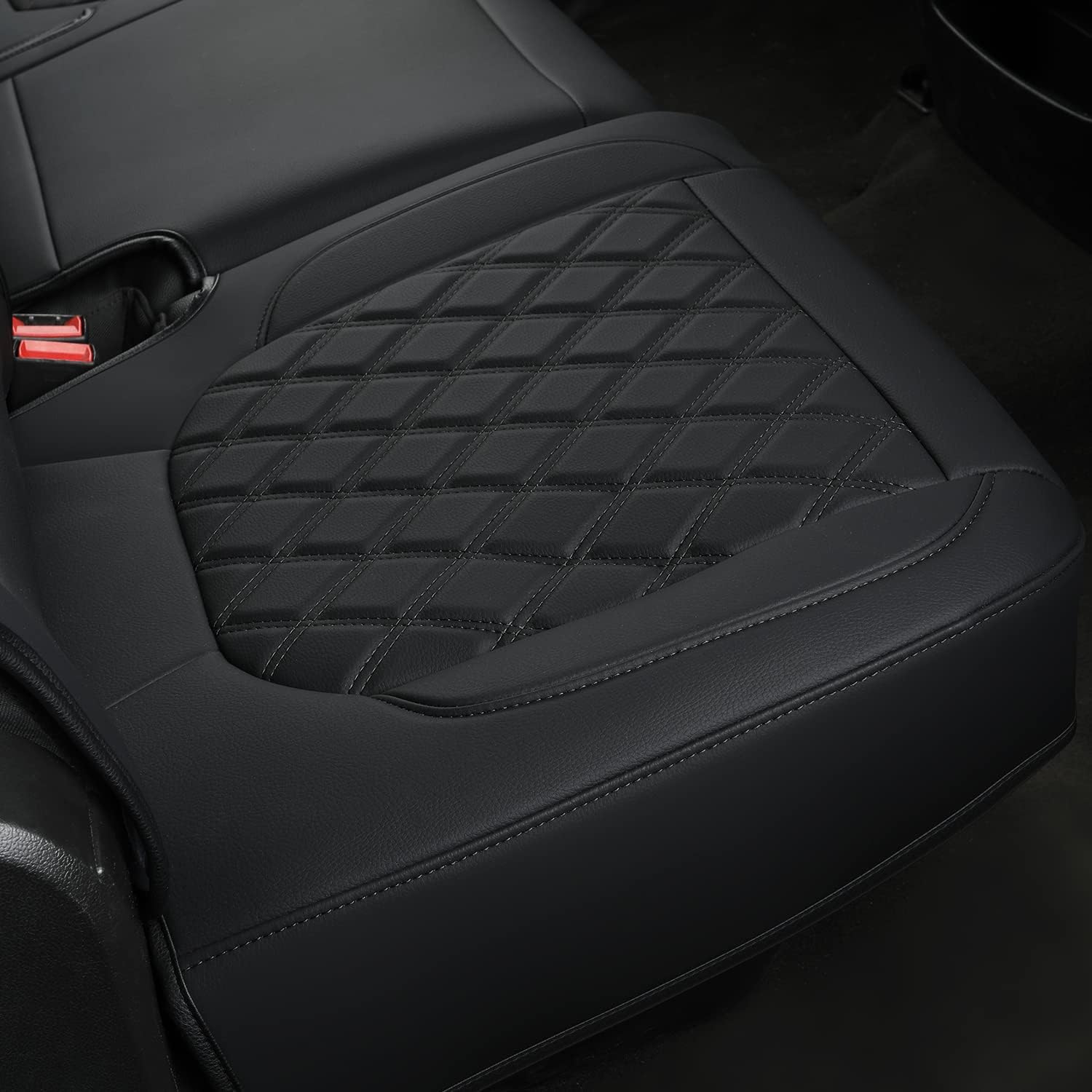 LUCKYMAN CLUB Silverado Seat Covers Full Set with Faux Leather, for 2014-2025 Chevy Silverado GMC Sierra 1500, 2020-2025 Silverado Sierra 2500HD 3500HD Crew Cab