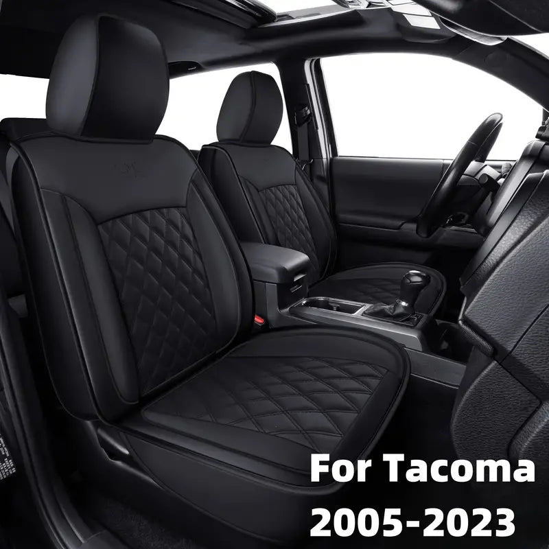 LUCKYMAN CLUB Tacoma Seat Covers Custom Fit for 2005-2023 Tacoma Crew Cab with Faux Leather